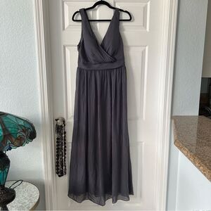 Adrianna Papell Gray Pleated Prom or Bridesmaids Dress Size 16